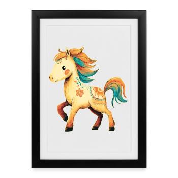 Horse Pony - Framed poster (27 × 37 cm) - black - Front