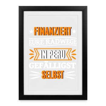 Funny saying money - Framed poster (27 × 37 cm) - black - Front