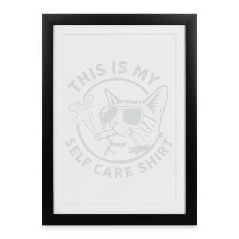 Mon t-shirt de chat d’auto-soin - Affiche encadrée (27 × 37 cm) - noir - Devant