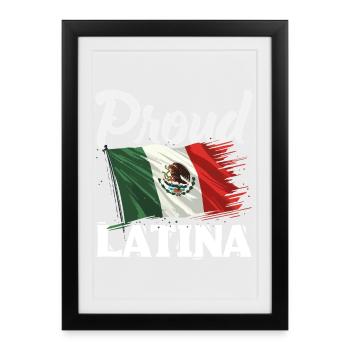 Fierté du Mexique & Maison Drapeau du Mexique - Affiche encadrée (27 × 37 cm) - noir - Devant