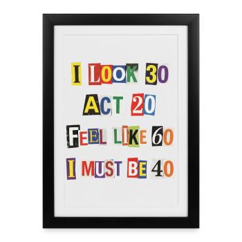Age Mirror Collage of Years - Framed poster (27 × 37 cm) - black - Front