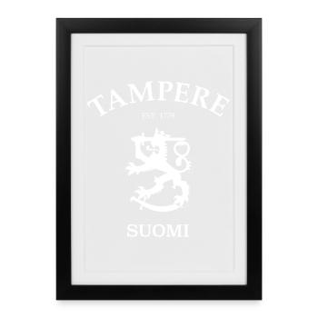 Tampere Suomi Finland Finnland - Gerahmtes Poster (27 × 37 cm) - Schwarz - Vorne