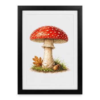 Toadstool Autumn Dream - Framed poster (27 × 37 cm) - black - Front