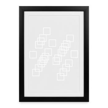 Diagonal Square Lattice - Framed poster (27 × 37 cm) - black - Front