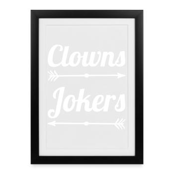 Clowns and Jokers Design – Fools & Jokers - Framed poster (27 × 37 cm) - black - Front