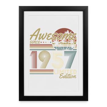 1957 Vintage Birthday Vintage Retro Gift - Framed poster (27 × 37 cm) - black - Front