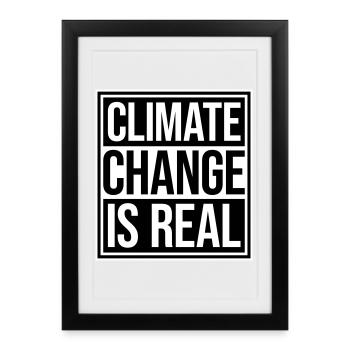 Le changement climatique est la véritable science du changement climatique - Affiche encadrée (27 × 37 cm) - noir - Devant