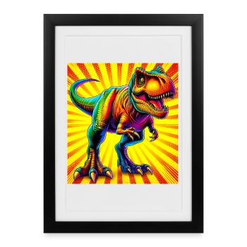 dinosaur - Framed poster (27 × 37 cm) - black - Front