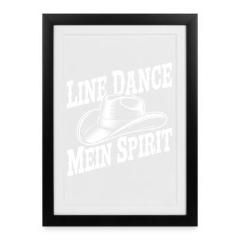 Line Dance Mein Spirit Cowboy - Gerahmtes Poster (27 × 37 cm) - Schwarz - Vorne