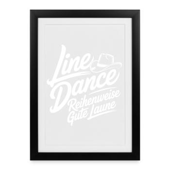 Danse en ligne : bonne humeur - Affiche encadrée (27 × 37 cm) - noir - Devant
