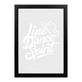 Line Dance Spirit - Affiche encadrée (27 × 37 cm) - noir - Devant