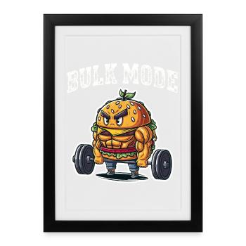 Héros de la Puissance du Burger de la Mode en Vrac - Affiche encadrée (27 × 37 cm) - noir - Devant
