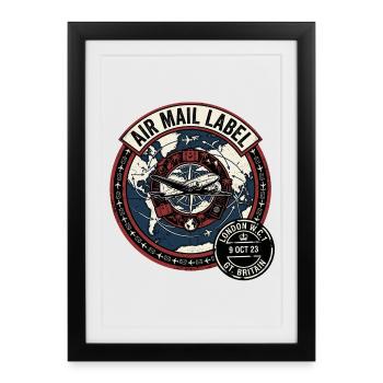 Air Mail England - Framed poster (27 × 37 cm) - black - Front