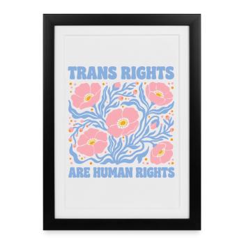 Mois de la fierté LGBT - Les droits des personnes trans sont des droits humains - Affiche encadrée (27 × 37 cm) - noir - Devant
