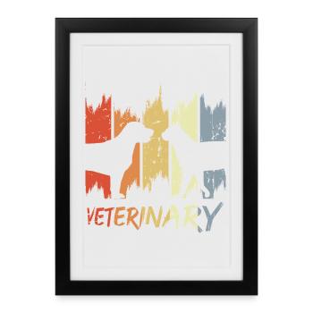 Veterinary Vintage Look - Framed poster (27 × 37 cm) - black - Front