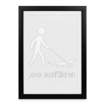 exe ausführen - Gerahmtes Poster (27 × 37 cm) - Schwarz - Vorne