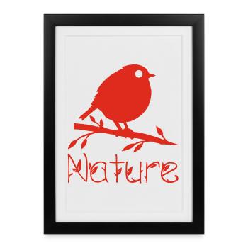 La nature se réveille (rouge) - Affiche encadrée (27 × 37 cm) - noir - Devant