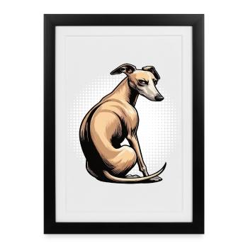 Whippet Greyhound Whippets Greyhound Owner - Framed poster (27 × 37 cm) - black - Front