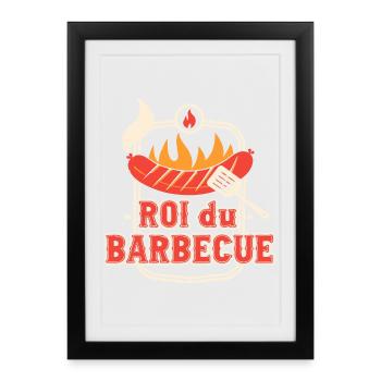 Roi du Barbecue – Champion du Grille - Affiche encadrée (27 × 37 cm) - noir - Devant