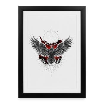 Odins Rabe im Blutmond - Nordische Mythologie Wiki - Gerahmtes Poster (27 × 37 cm) - Schwarz - Vorne