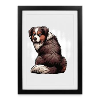 Australian Shepherd Aussie Aussie Owners Aussies - Framed poster (27 × 37 cm) - black - Front