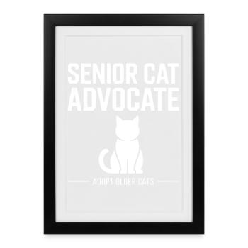 Senior Cat Advocate - Framed poster (27 × 37 cm) - black - Front