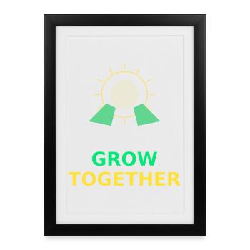 Grow Together Sun Symbol - Framed poster (27 × 37 cm) - black - Front