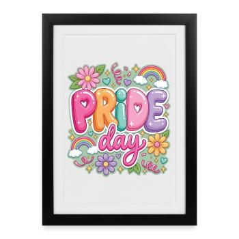 Mois de la Fierté LGBTQ - Journée de la Fierté - Affiche encadrée (27 × 37 cm) - noir - Devant