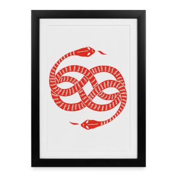 Infinite Red Snakes - Framed poster (27 × 37 cm) - black - Front