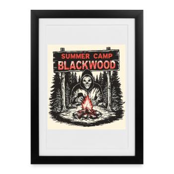 Camp Blackwood – Slasher de camp d’été - Affiche encadrée (27 × 37 cm) - noir - Devant