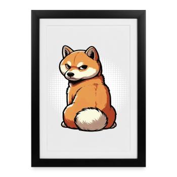 Shiba Inu Shiba propriétaire Shiba lover Shiba inus - Affiche encadrée (27 × 37 cm) - noir - Devant