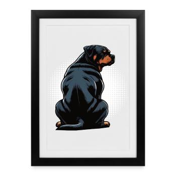 Rottweiler Propriétaire de Rottweiler Lovers - Affiche encadrée (27 × 37 cm) - noir - Devant