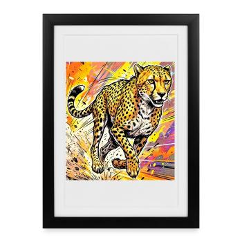 cheetah - Framed poster (27 × 37 cm) - black - Front
