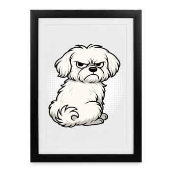 Malteser Maltese Owner Maltese Lovers - Framed poster (27 × 37 cm) - black - Front