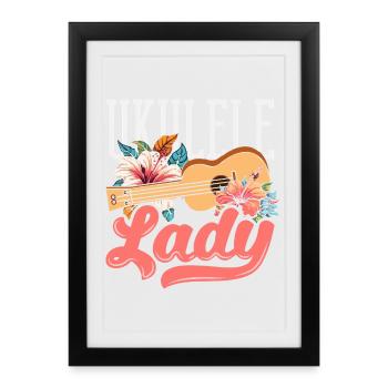 Lustiges Ukulele Designs Und Sprüche - Gerahmtes Poster (27 × 37 cm) - Schwarz - Vorne