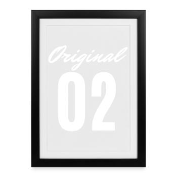 Original 02 Font Logo - Framed poster (27 × 37 cm) - black - Front