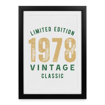 Édition limitée 1978 Vintage Classic Anniversaire - Affiche encadrée (27 × 37 cm) - noir - Devant