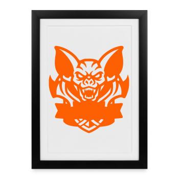 Fledermaus E-Sport Logo - Affiche encadrée (27 × 37 cm) - noir - Devant