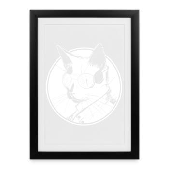 Cat Steampunk - Framed poster (27 × 37 cm) - black - Front