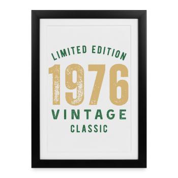 Édition limitée 1976 Vintage Classic Anniversaire - Affiche encadrée (27 × 37 cm) - noir - Devant
