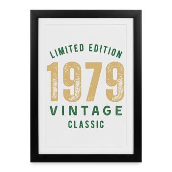 Édition limitée 1979 Vintage Classic Anniversaire - Affiche encadrée (27 × 37 cm) - noir - Devant