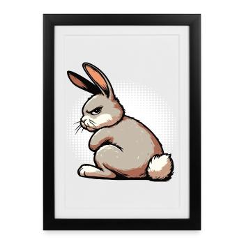 Lapin Lapin Lapin Longues Oreilles Thumper Ram - Affiche encadrée (27 × 37 cm) - noir - Devant