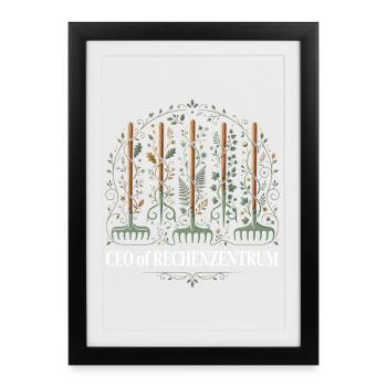 Rechenzentrum Gärtner Nerd Computer Spruch Garten - Gerahmtes Poster (27 × 37 cm) - Schwarz - Vorne