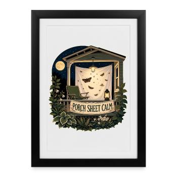 PORCH SHEET CALM - Framed poster (27 × 37 cm) - black - Front