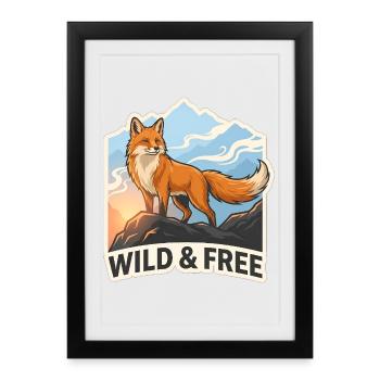 Sauvage et Libre – Fox Mountain - Affiche encadrée (27 × 37 cm) - noir - Devant