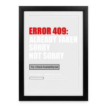 Fehler 409 nicht verfügbar - Gerahmtes Poster (27 × 37 cm) - Schwarz - Vorne