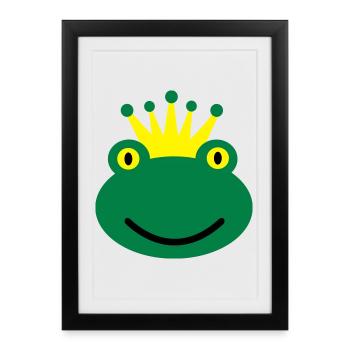 6061912 119207995 grenouille - Affiche encadrée (27 × 37 cm) - noir - Devant