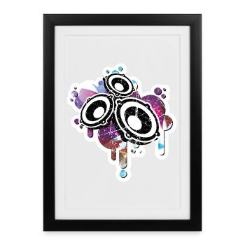 Summer Party and music best speakers gift - Affiche encadrée (27 × 37 cm) - noir - Devant