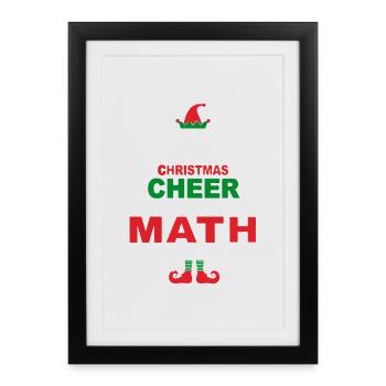Chemise de Noël pour professeur de maths - Affiche encadrée (27 × 37 cm) - noir - Devant