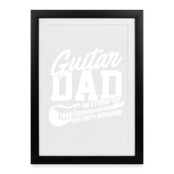 Awesome Guitar Dad Shirt - Affiche encadrée (27 × 37 cm) - noir - Devant